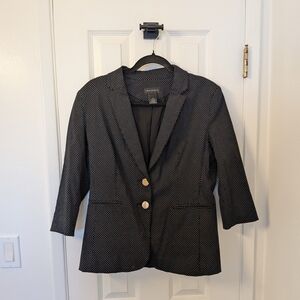 Investments Black and White Polka Dot Blazer